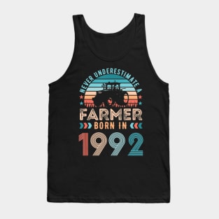 Farmer born in 1992 Farming Gift 30th Birthday Tank Top